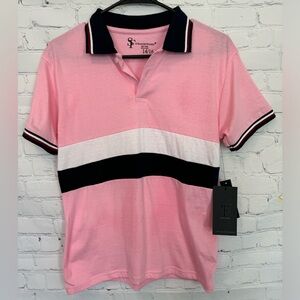 NWT Straightforward big boys pink,short sleeve shirt size 14/16